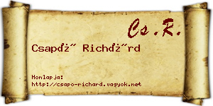 Csapó Richárd névjegykártya