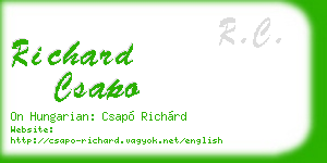 richard csapo business card